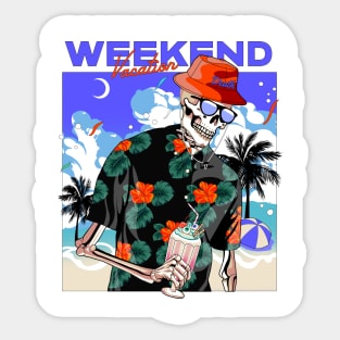 Summer Vacation (skull) Sticker